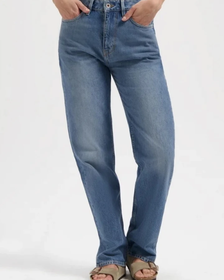 Kuyichi Damen vegan Rosa Straight Soul Blau