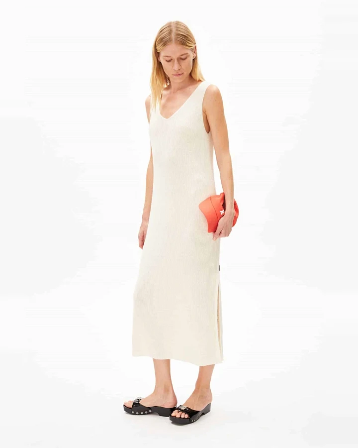ARMEDANGELS Damen vegan Kleid Caroliniaa Lino White