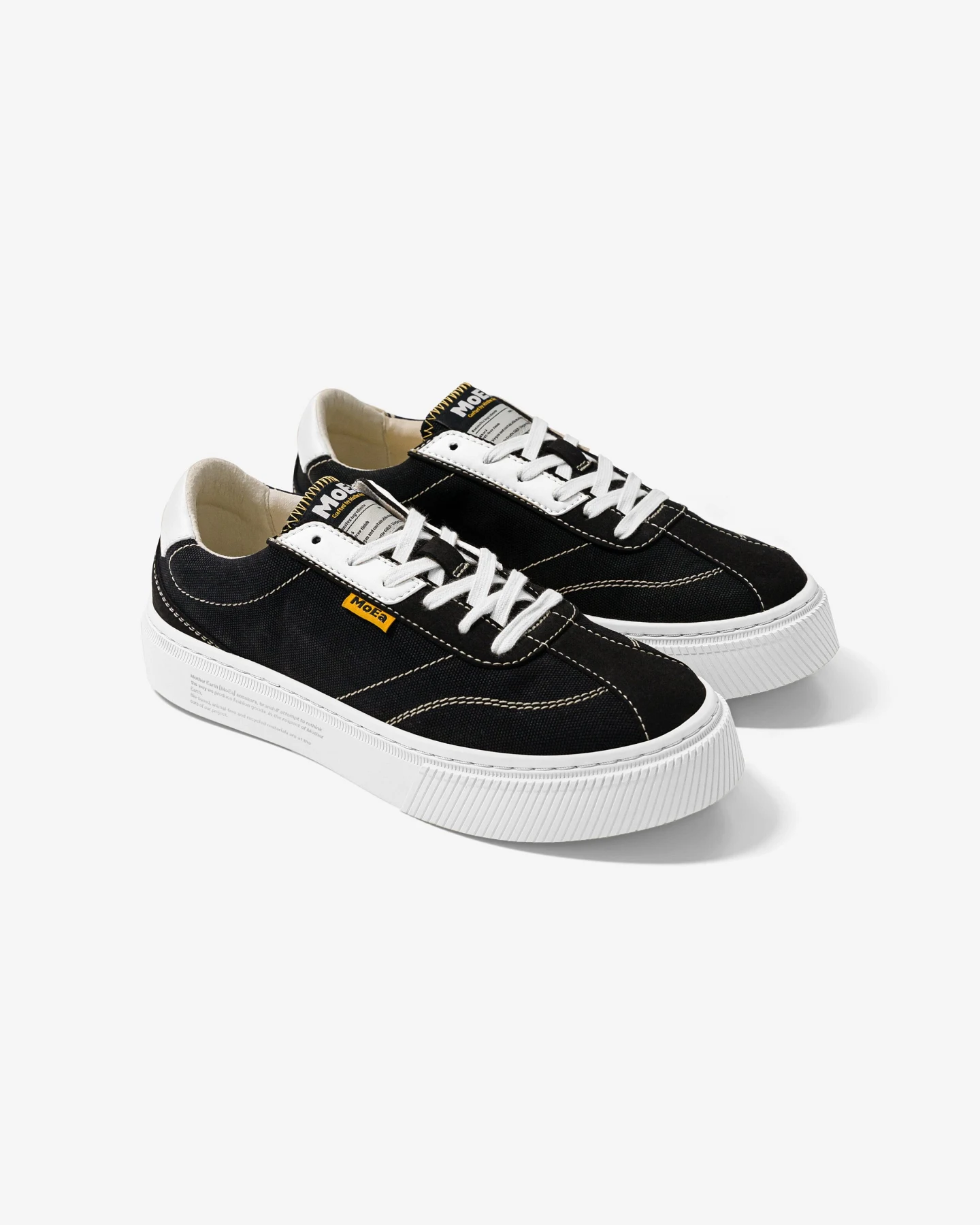 MoEa Herren vegan Sneaker Gen4 Banane Schwarz & Weiß – Ansicht 2