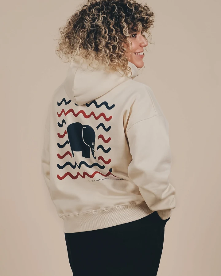 Trendsplant Damen vegan Übergröße Hoodie Explanada Elfenbein