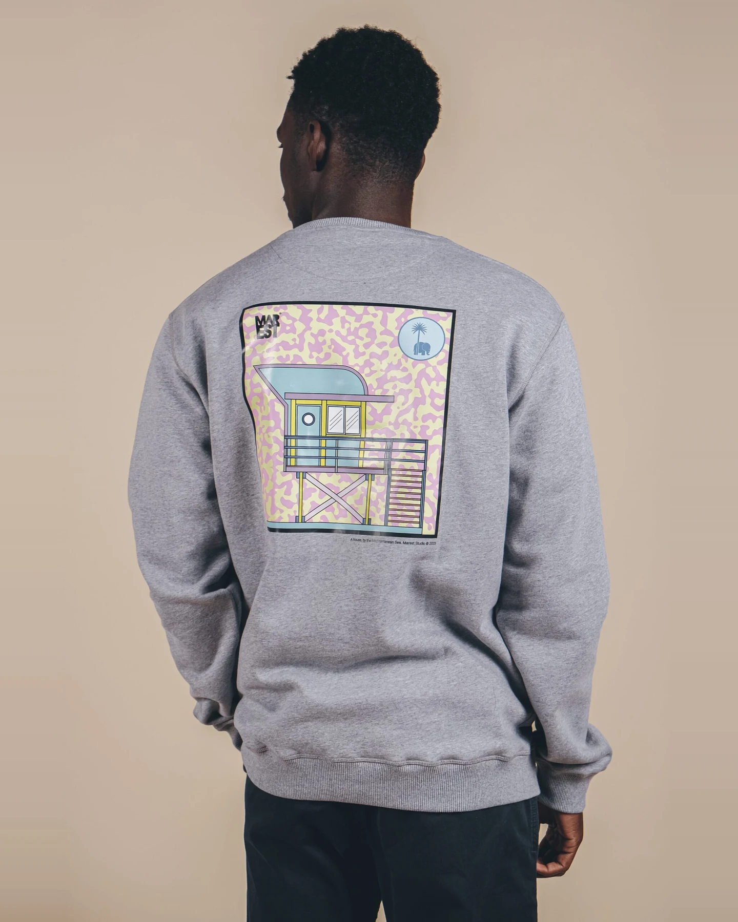 Trendsplant Herren vegan Pullover Art Hut Antonyo Marest X Trendsplant Sport Grau – Ansicht 2