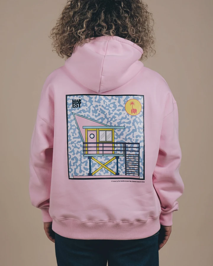 Trendsplant Damen vegan Oversized Hoodie Antonyo Marest X Trendsplant Gum Pink