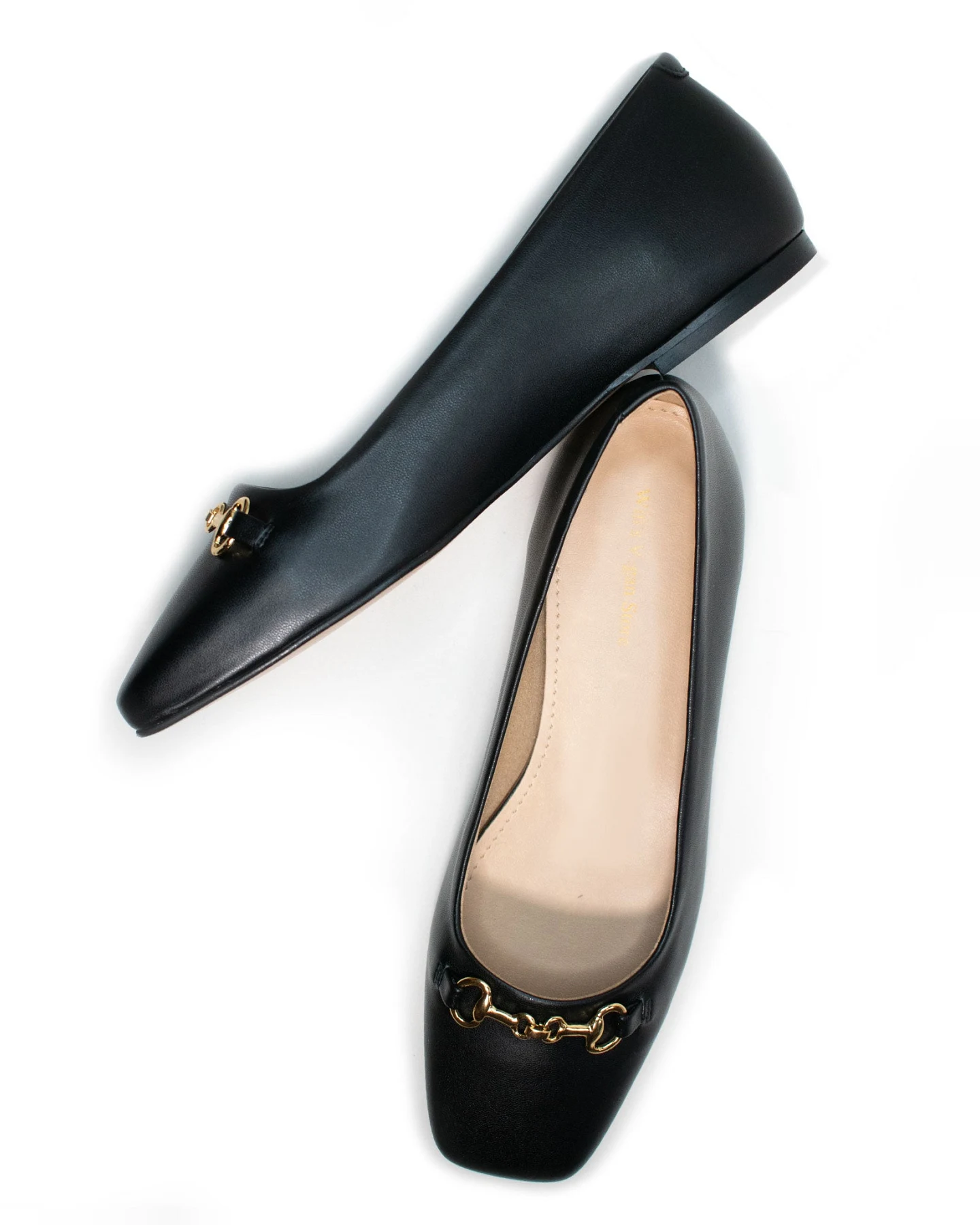 Will's Vegan Store Damen vegan Ballet Flats Square Toe Schwarz – Ansicht 2