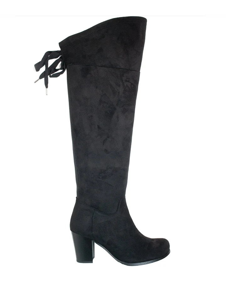 Will's Vegan Store Damen vegan Stiefel Over The Knee Schwarz