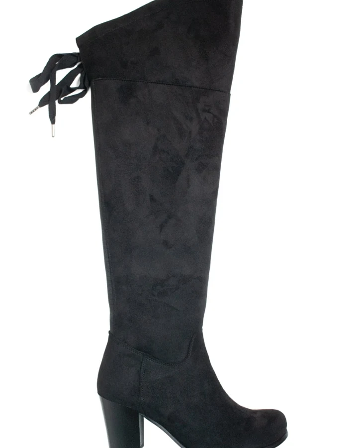 Will's Vegan Store Damen vegan Stiefel Over The Knee Schwarz