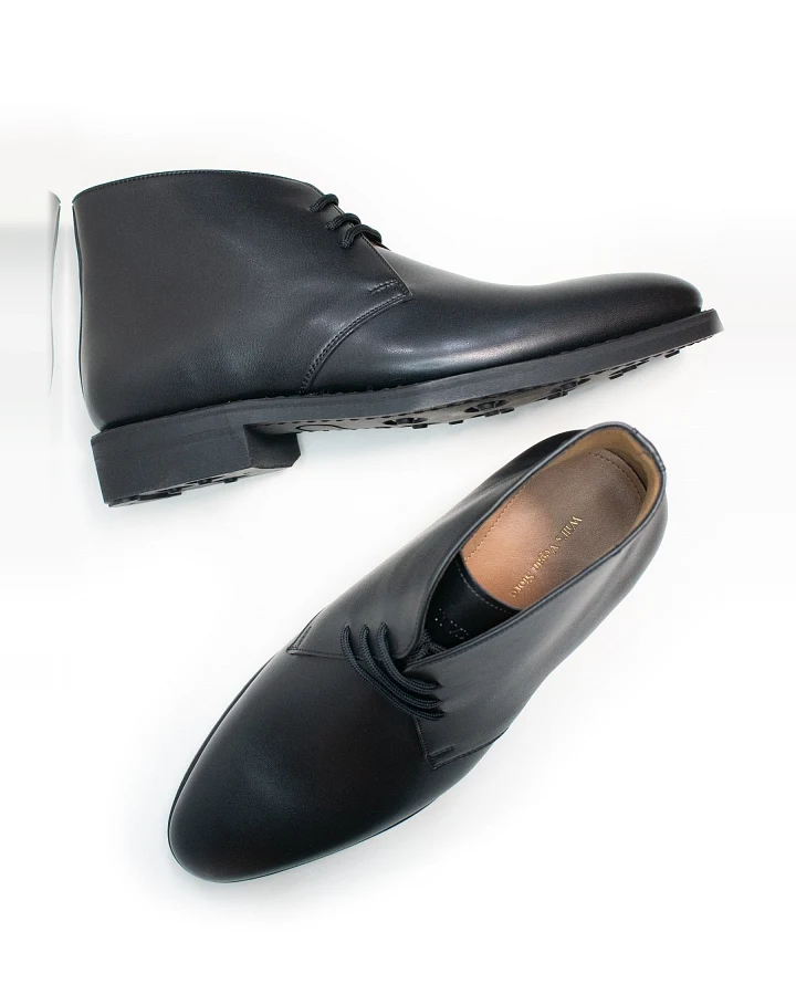 Will's Vegan Store Herren vegan Chukka Stiefel Goodyear Welt Schwarz