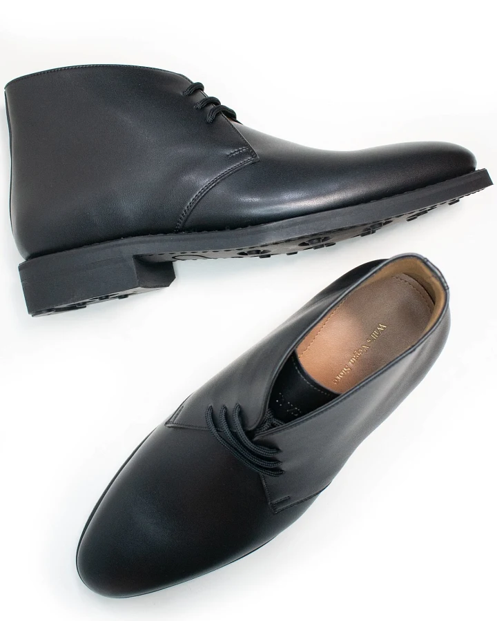 Will's Vegan Store Herren vegan Chukka Stiefel Goodyear Welt Schwarz