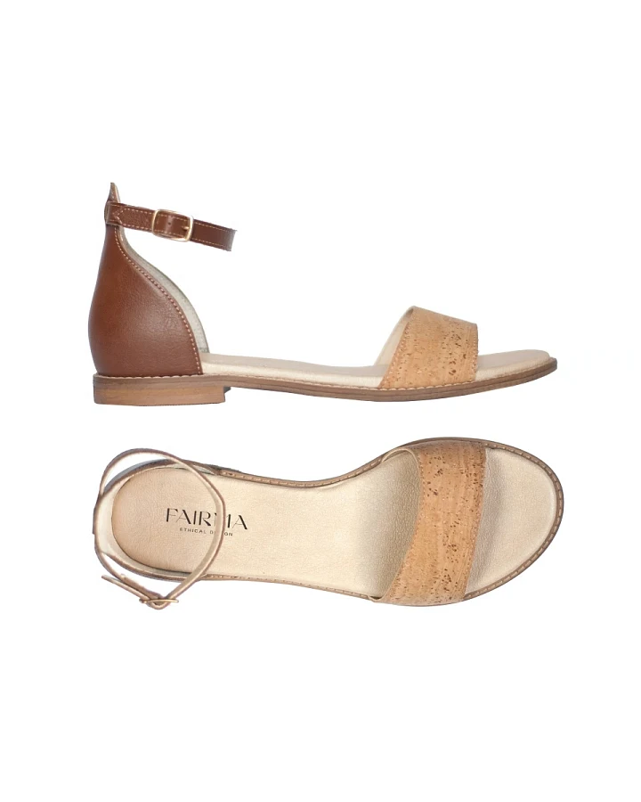 FAIRMA ETHICAL DESIGN Damen vegan Sandalen Ojos Hellbraun
