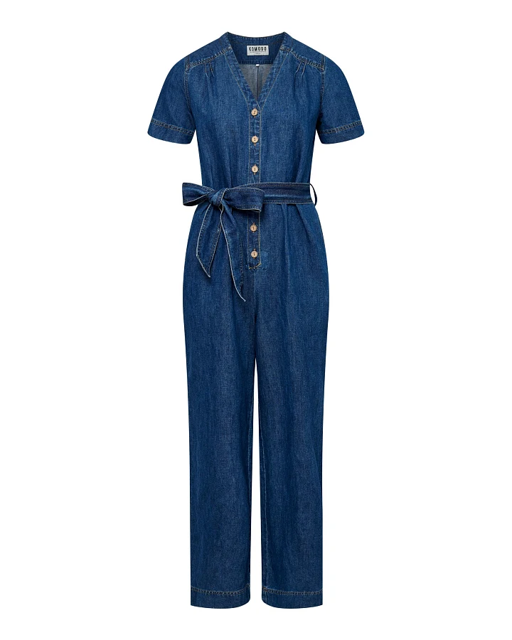 KOMODO Damen vegan Jumpsuit Elouise Mid Wash Blau
