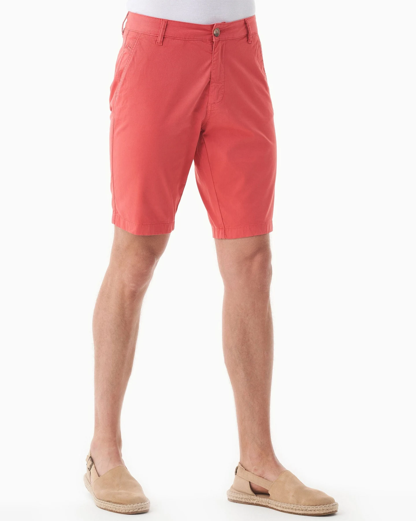 ORGANICATION Herren vegan Slim-Fit Shorts Leuchtend Rot – Ansicht 2