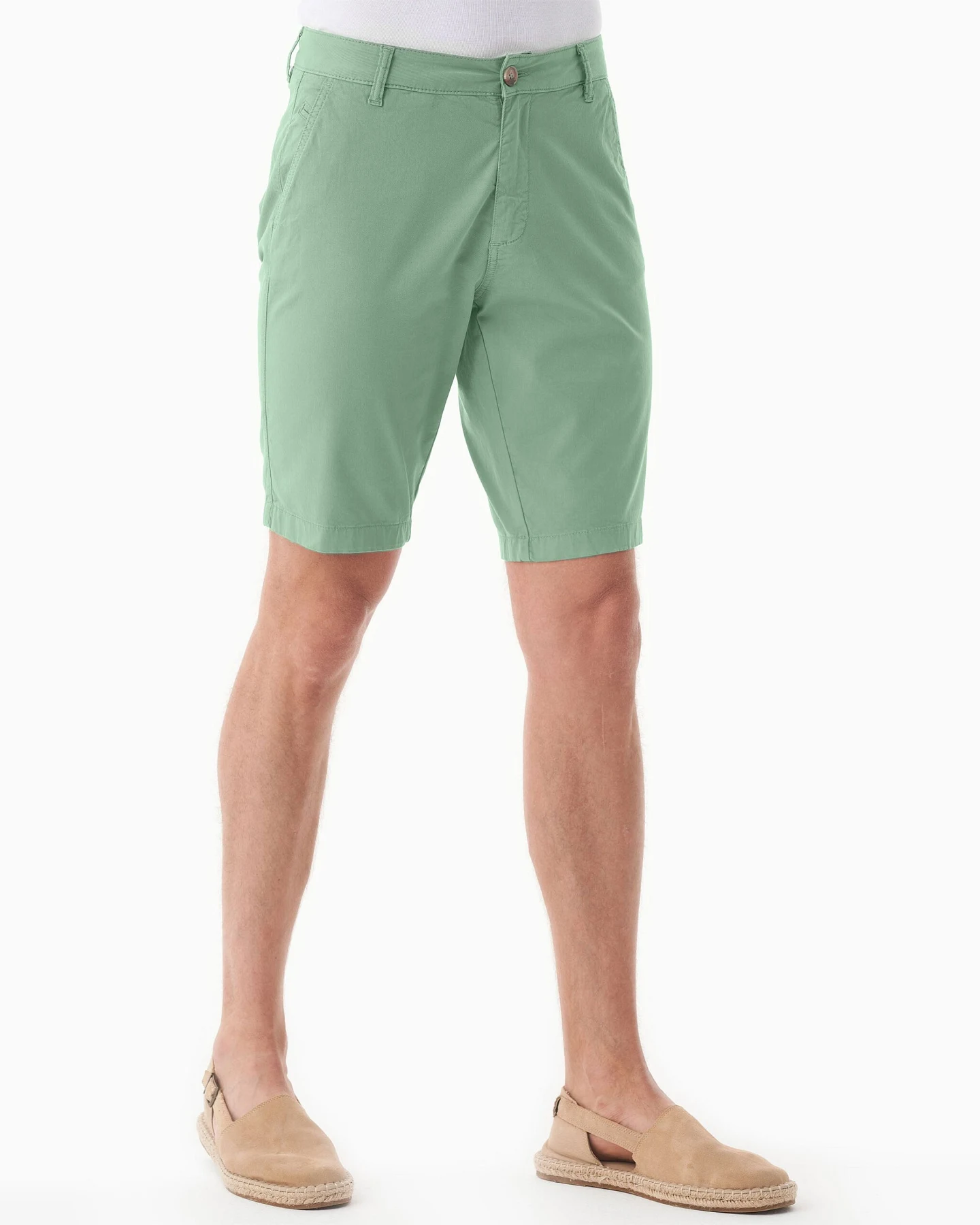 ORGANICATION Herren vegan Slim-Fit Shorts Matcha Grün – Ansicht 2