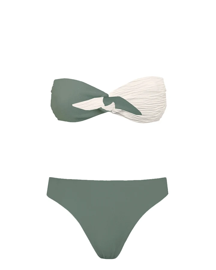 Anekdot Damen vegan Bikiniset Slim Taijitu Salbei Grün