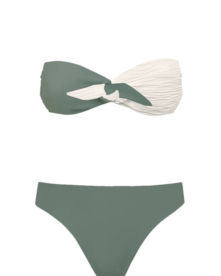 Anekdot Damen vegan Bikiniset Slim Taijitu Salbei Grün