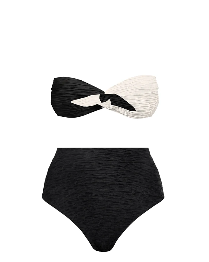 Anekdot Damen vegan Bikini Set High Taijitu Schwarz