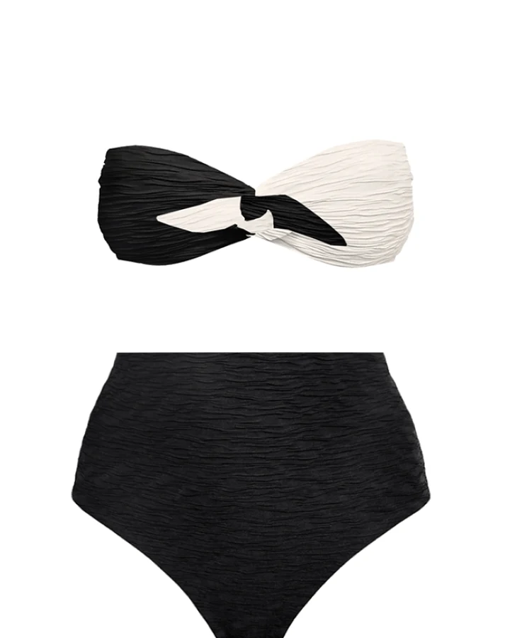Anekdot Damen vegan Bikini Set High Taijitu Schwarz