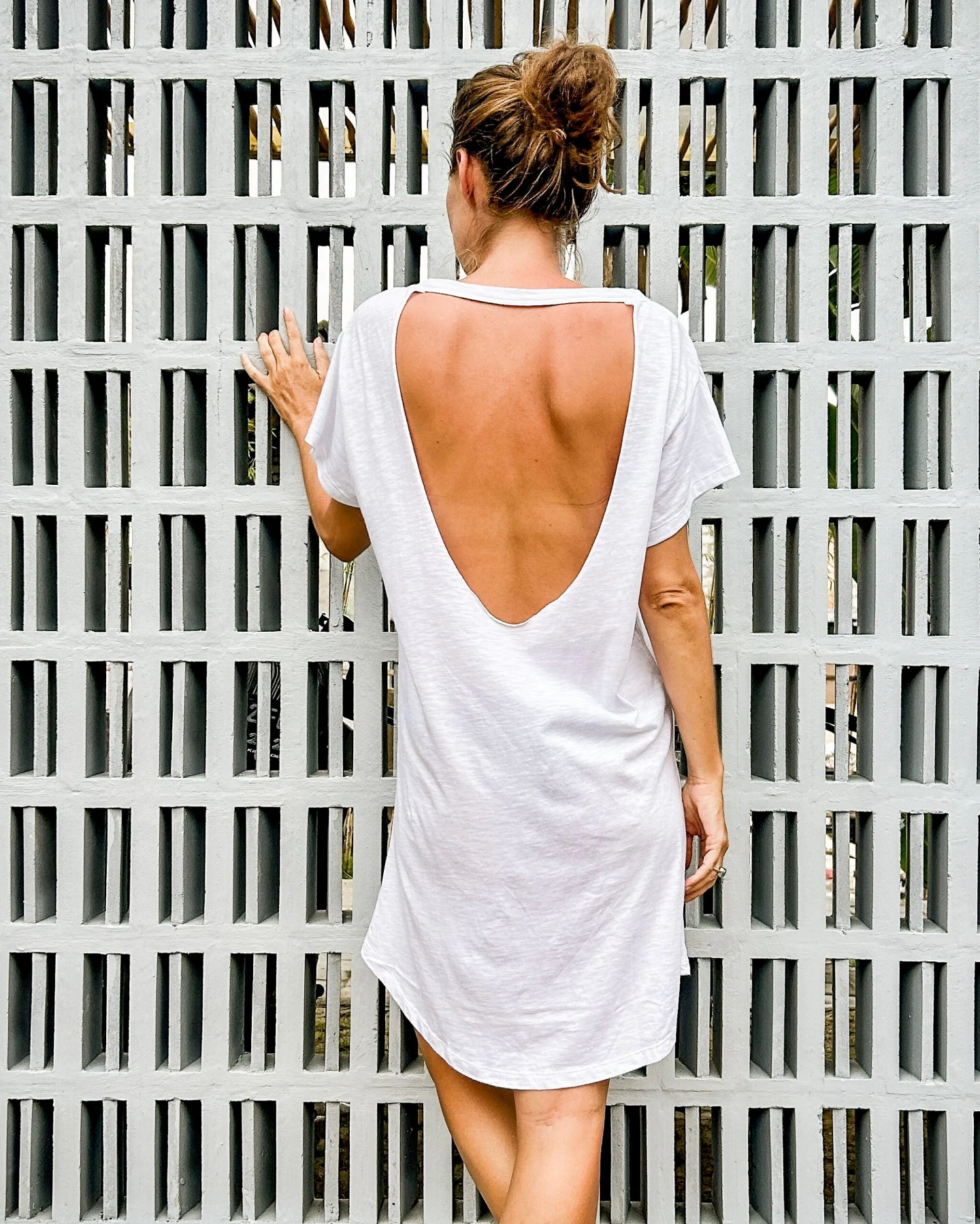 The Driftwood Tales Damen vegan Kleid Jersey Weiß – Ansicht 2