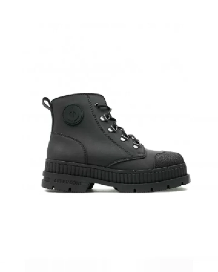 Altercore Damen vegan Stiefel Dent Veganes Nubukleder Schwarz