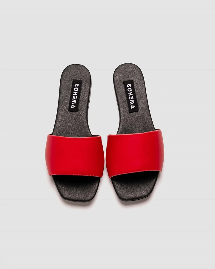 BOHEMA Damen vegan Rutschen Mellow Red