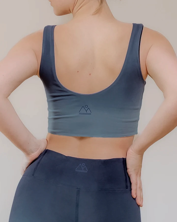 nice to meet me Damen vegan Crop Tank Reversible Farbverlauf Blau