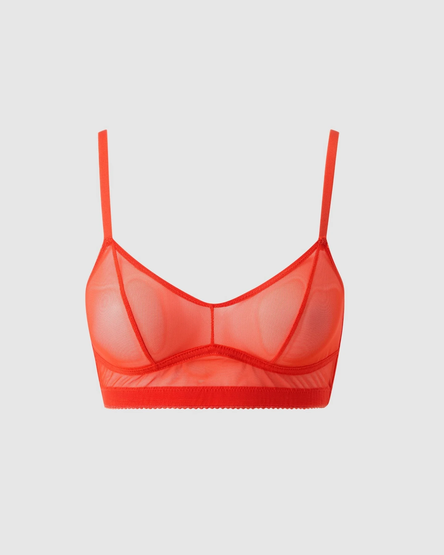 Understatement Damen vegan Bralette Balconette Mesh Feurig Rot – Ansicht 2