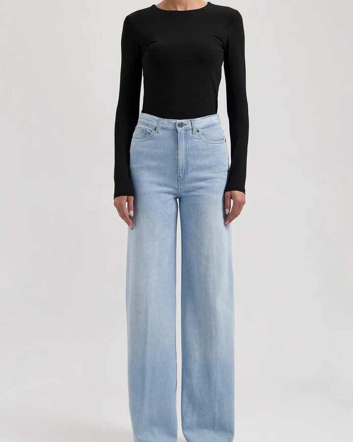 MUD Jeans Damen vegan Jeans High Loose Flow Sara Stone Vintage Blau