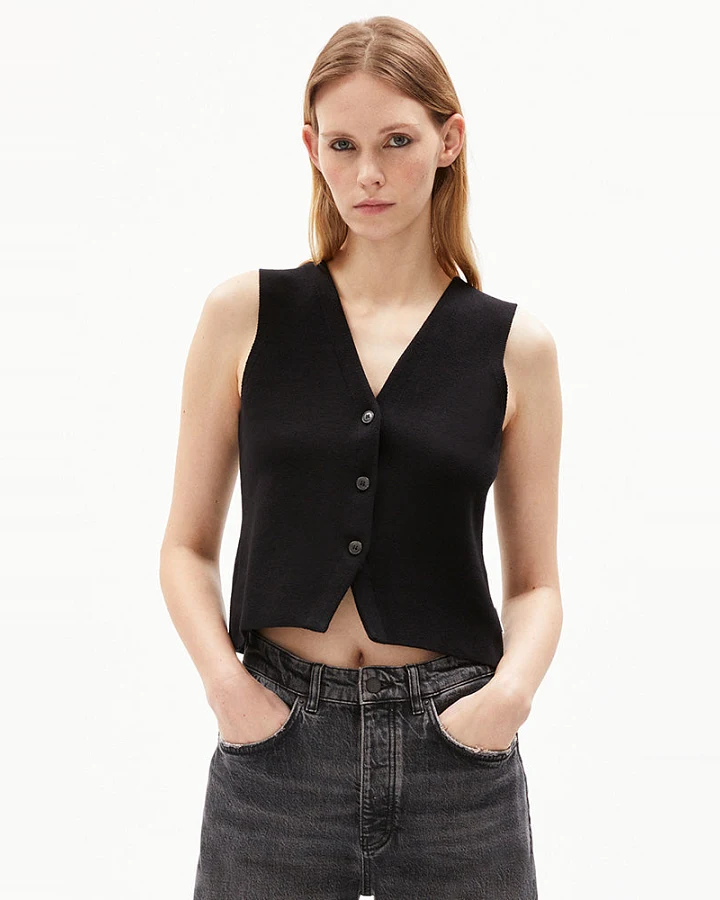 ARMEDANGELS Damen vegan Weste Sineriaa Schwarz