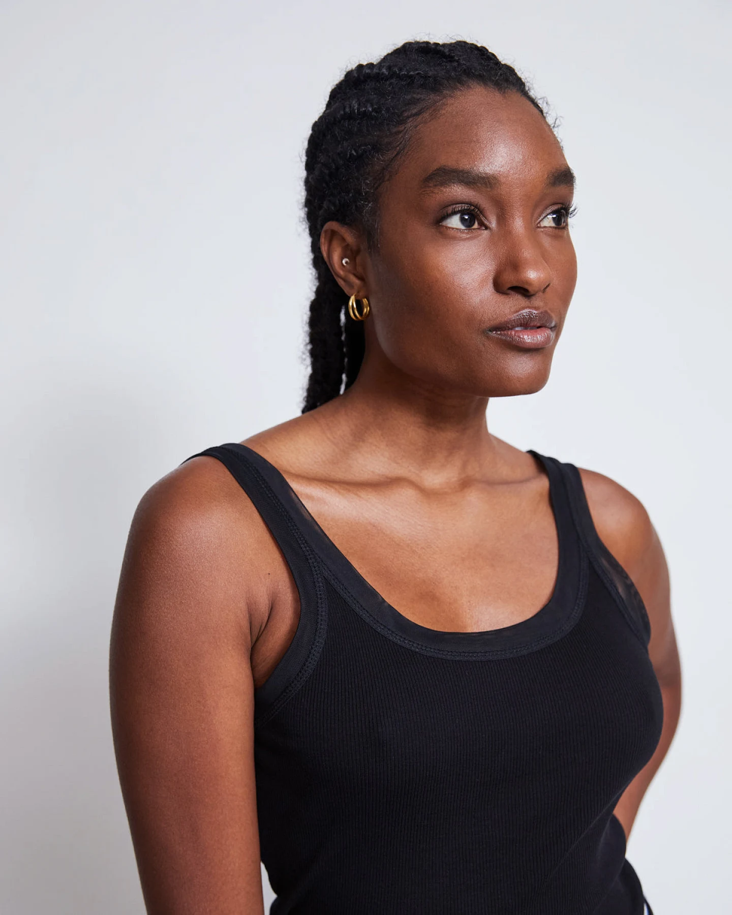 JAN 'N JUNE Damen vegan Top Mesh Lluvia Schwarz – Ansicht 2