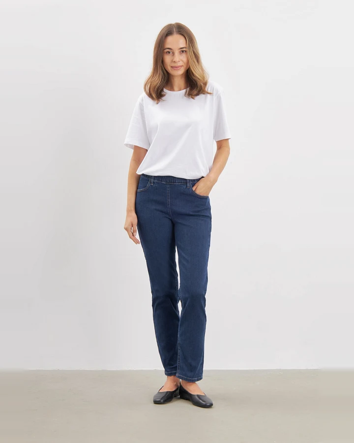 LAURIE Damen vegan Jeans Kelly Regular Short Length Dunkelblau