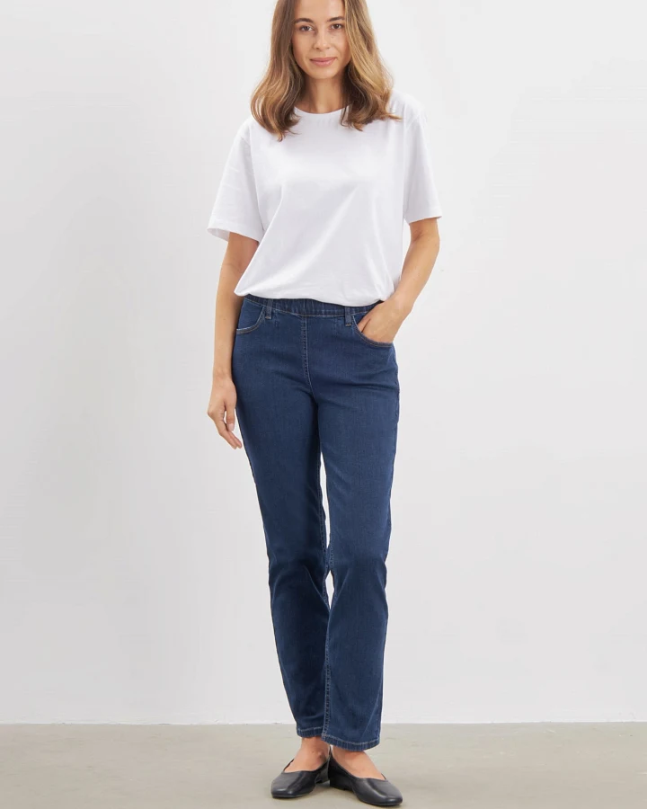LAURIE Damen vegan Jeans Kelly Regular Short Length Dunkelblau