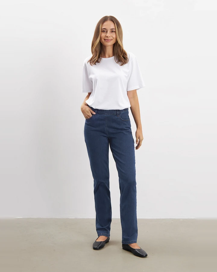 LAURIE Damen vegan Jeans Kelly Regular Mittellang Dunkelblau