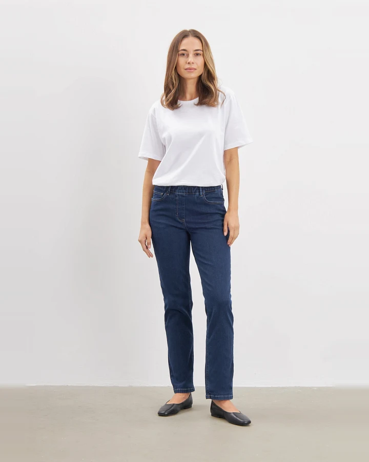 LAURIE Damen vegan Jeans Hannah Regular Mittellang Dunkelblau