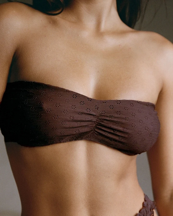 Nénés Damen vegan Bikinioberteil Sulu Braun