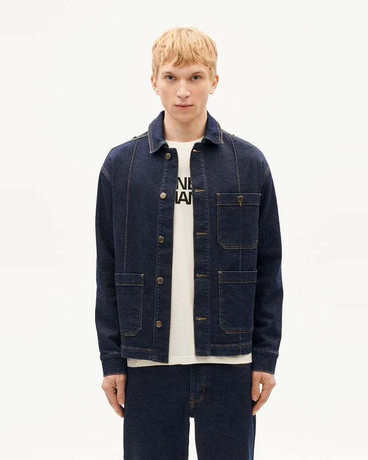 Thinking MU Herren vegan Jacke Gus Denim Dunkelblau
