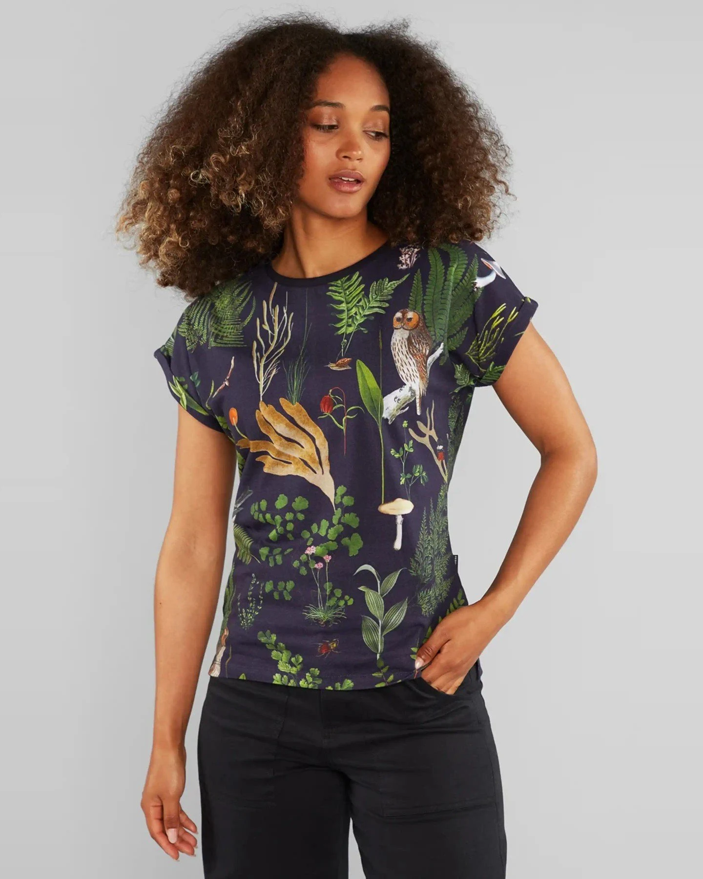 T-Shirt Visby Secret Garden Schwarz – Ansicht 2