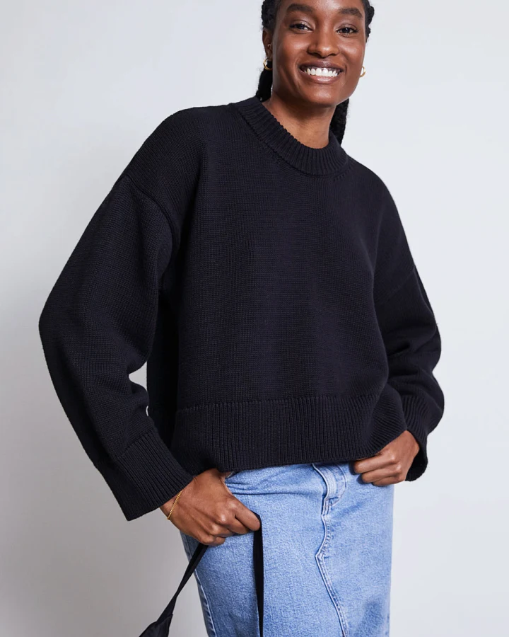 JAN 'N JUNE Damen vegan Pullover Yagmur Schwarz
