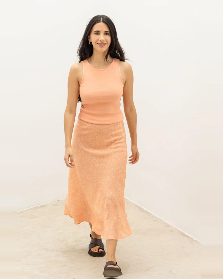 Clotsy Damen vegan Midirock Scala Aprikose