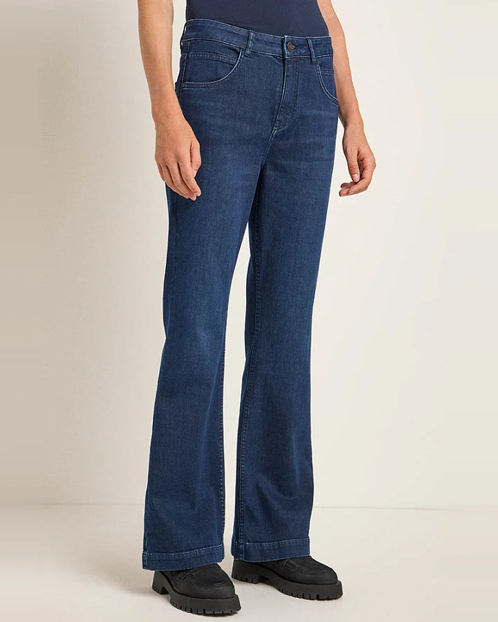 Lanius Damen vegan Jeans Dunkelblau