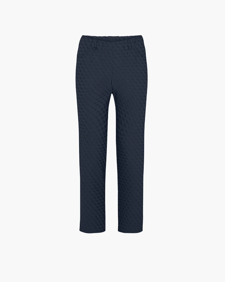 LAURIE Damen vegan Hose Kelly Regular Short Länge Navy Jacquard