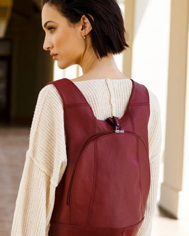 Arsayo Herren vegan Rucksack The Mela Veganes Öko-Leder Rot