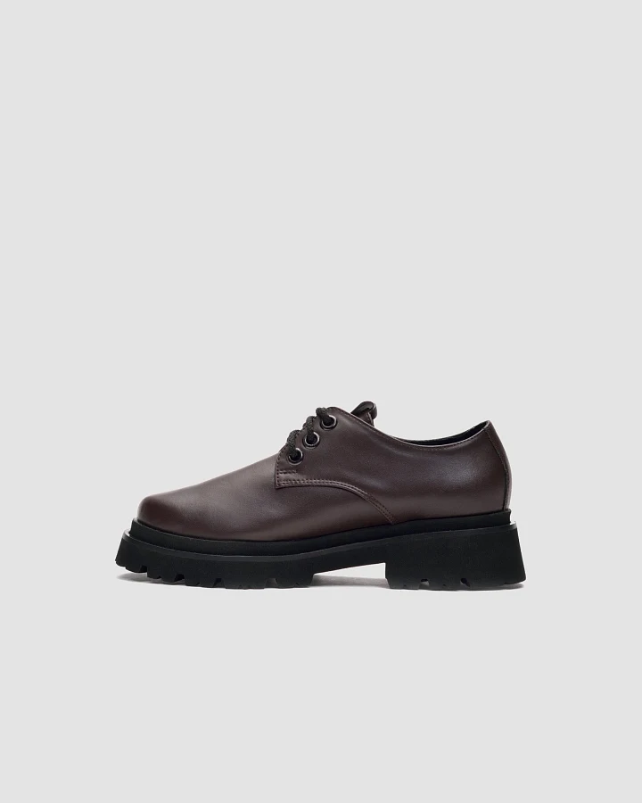 BOHEMA Damen vegan Chunky Derbs No.2 Schokolade Dunkelbraun