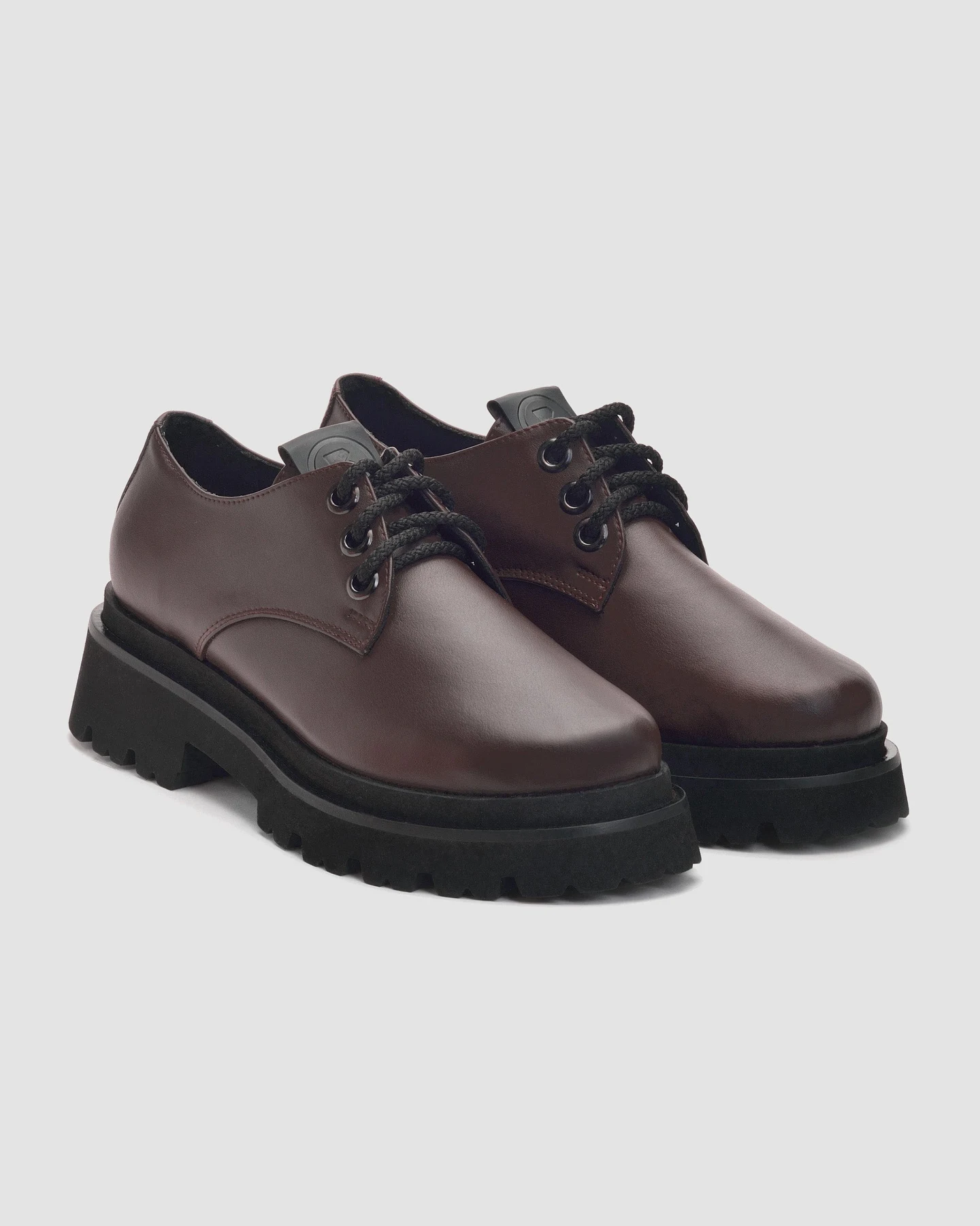 BOHEMA Damen vegan Chunky Derbs No.2 Schokolade Dunkelbraun – Ansicht 2