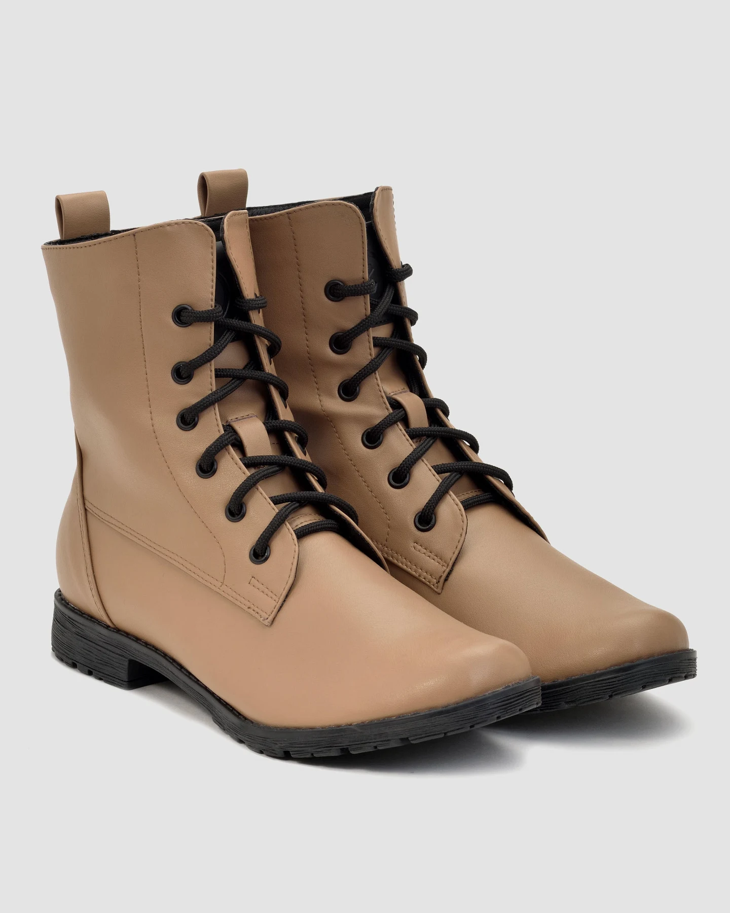 BOHEMA Damen vegan Stiefel Workers Nr. 2 Carmel Beige – Ansicht 2