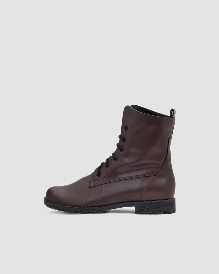BOHEMA Damen vegan Stiefel Workers No. 2 Chocolate Dunkelbraun