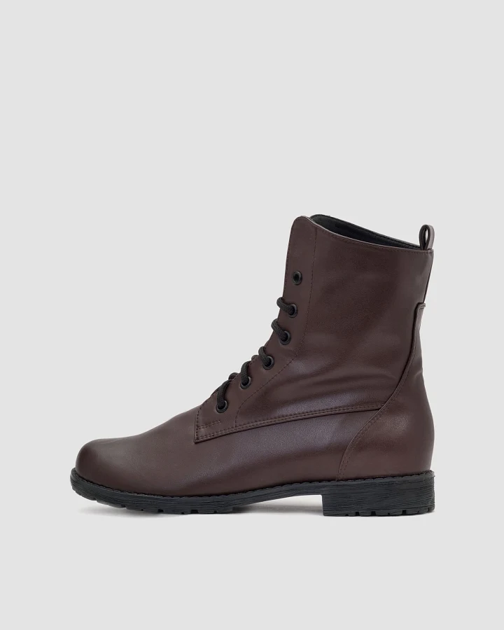 BOHEMA Damen vegan Stiefel Workers No. 2 Chocolate Dunkelbraun