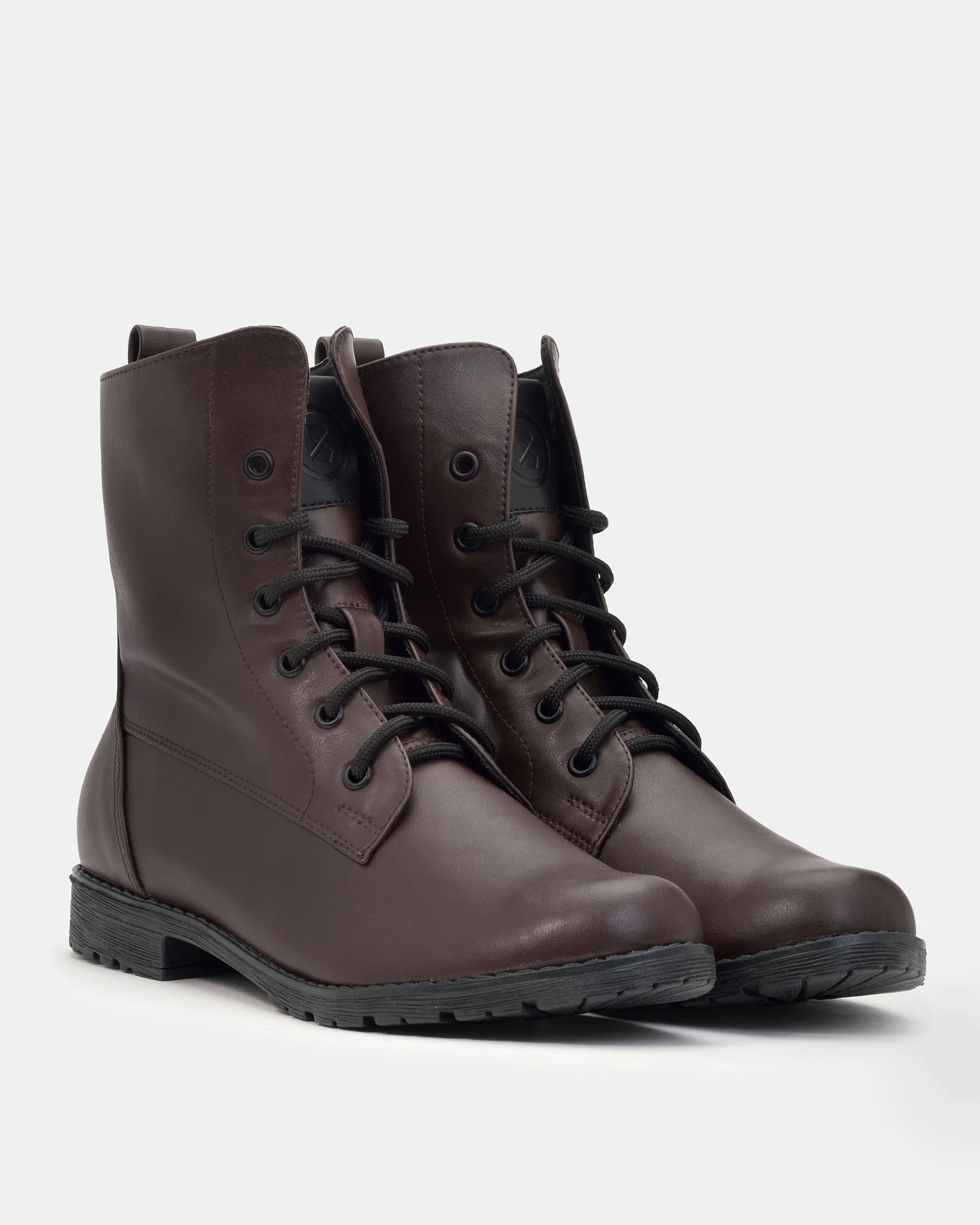BOHEMA Damen vegan Stiefel Workers No. 2 Chocolate Dunkelbraun – Ansicht 2