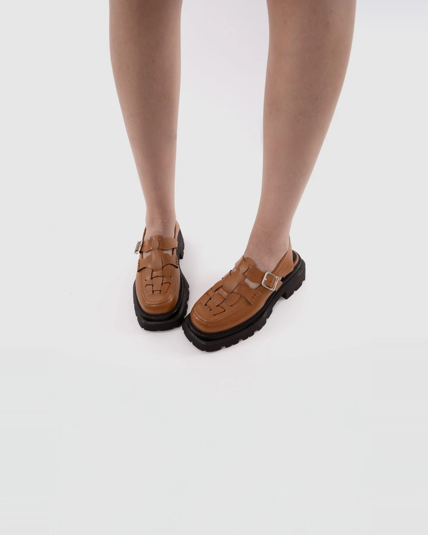 Prev Damen vegan Sandalen Dorothy Plateau Ingwer Hellbraun – Ansicht 2
