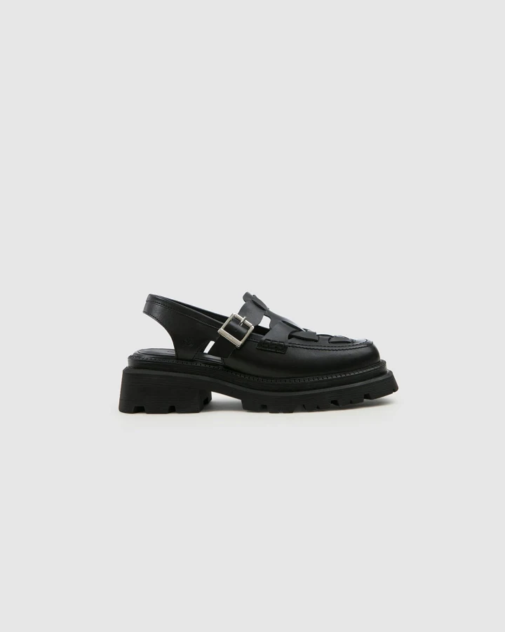 Prev Damen vegan Sandalen Dorothy Plateau Schwarz