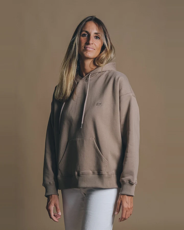 Trendsplant Damen vegan Oversized Hoodie Essential Desert Taupe Beige