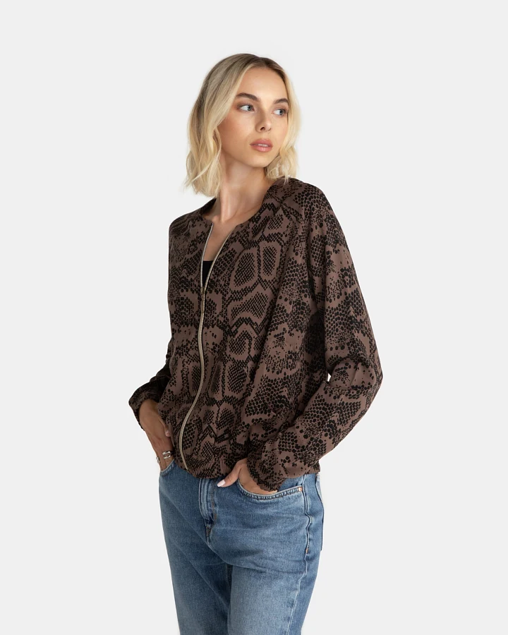 LOVJOI Damen vegan Jacke Boca Braun Python