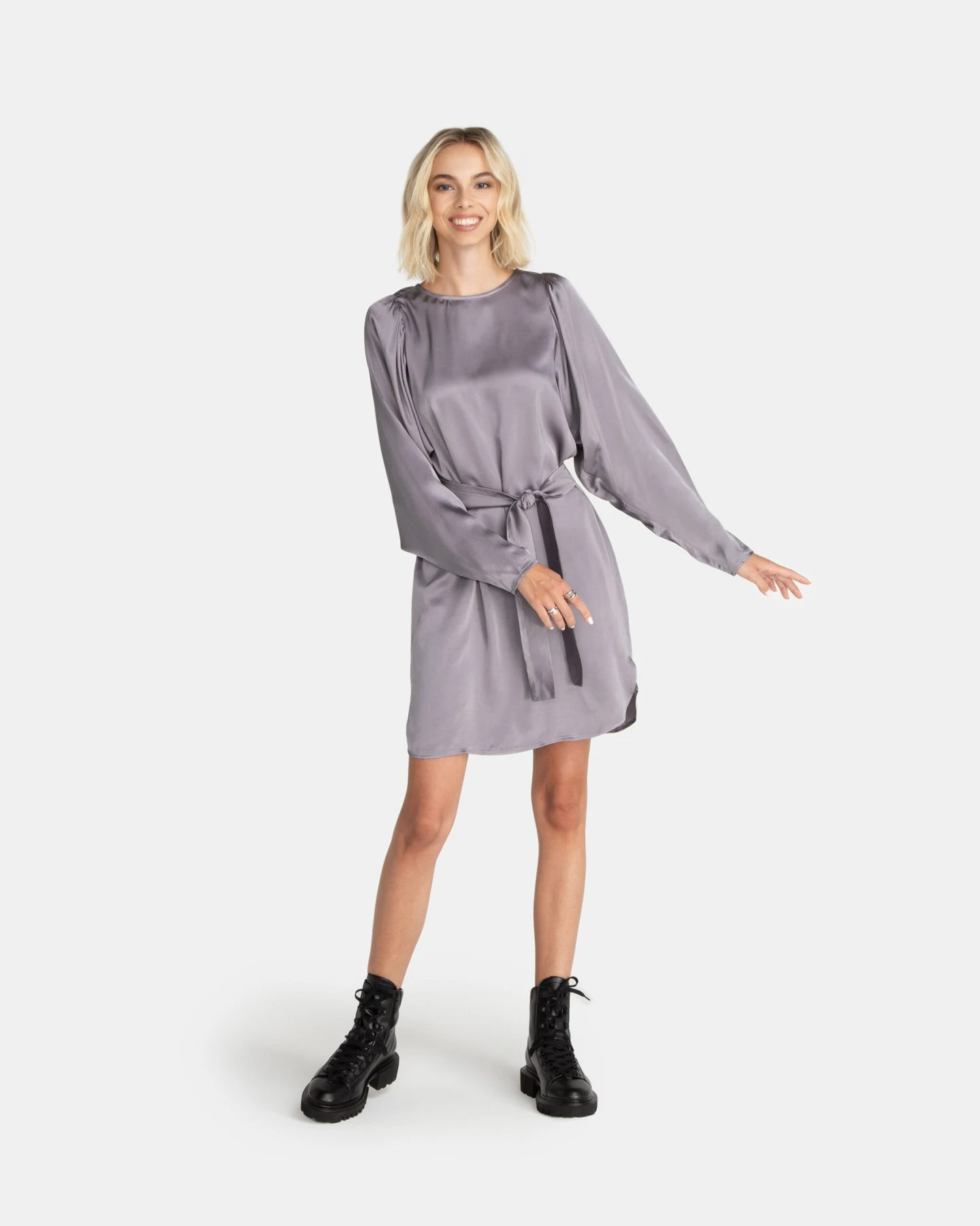 LOVJOI Damen vegan Kleid Melissar Hellviolett – Ansicht 2